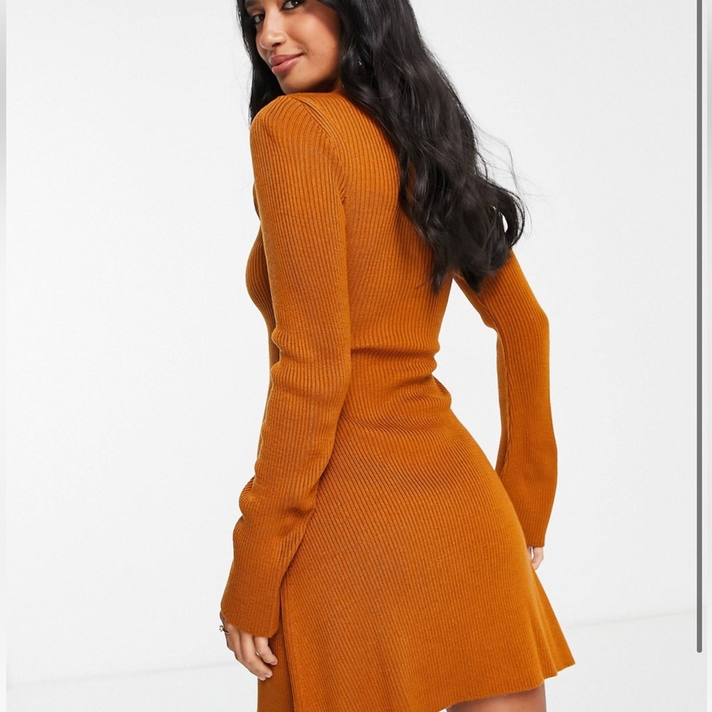 ASOS camel fit and flare mini dress - Picture 2 of 5